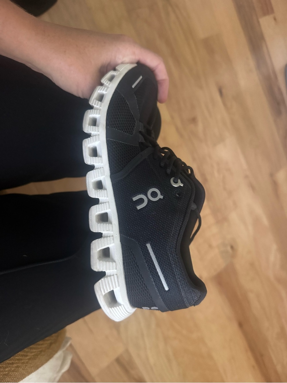 On Running Women's Black & White Cloud-Style Athletic Shoe